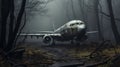 Eerily Realistic Abandoned Plane In Dark Forest: A Timeless Nostalgia