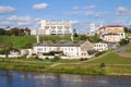 Old plant and Neman river. Grodno, Belarus Royalty Free Stock Photo