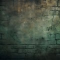 Old plaster brick wall background. The wall is damaged, cracked. Generative AI