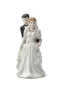 Old plaster bride and groom cake topper Royalty Free Stock Photo