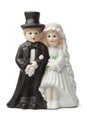 Old plaster bride and groom cake topper Royalty Free Stock Photo