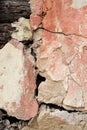 Old plastered cracked wall painted brown Royalty Free Stock Photo