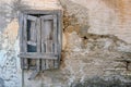 Old plastered wall and window. Royalty Free Stock Photo