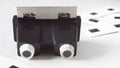 Old plastic stereoscope with a stereo card Royalty Free Stock Photo