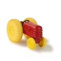 Old plastic toy tractor front Royalty Free Stock Photo