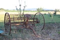 Old plow in tuscan country in a sunny afternoon Royalty Free Stock Photo