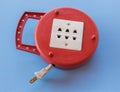 old plug electrical power strip Royalty Free Stock Photo