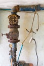 Old plumbing valves Royalty Free Stock Photo