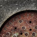 Old Pocatello Man Hole Cover Iron Industrial Royalty Free Stock Photo