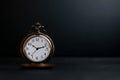 Old pocket watch on dark background