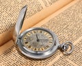 Old pocket watch on dictionary Royalty Free Stock Photo