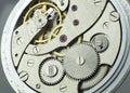 Old pocket watch internal mechanism macro shoot Royalty Free Stock Photo