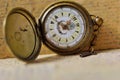Old pocket watch with key Royalty Free Stock Photo