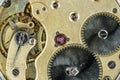 Old pocket watch mechanism Royalty Free Stock Photo