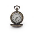 Old pocket watch on white background Royalty Free Stock Photo