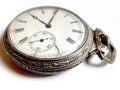 Old pocket watch on white background Royalty Free Stock Photo