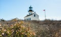 Old Point Loma lighthouse, a historic lighthouse in the Cabrillo National Monument, San Diego Royalty Free Stock Photo