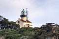 Old Point Loma Lighthouse at sunset, Cabrillo National Monument, San Diego, California Royalty Free Stock Photo