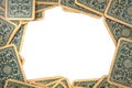 Old poker cards texture (frame) Royalty Free Stock Photo