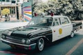 Old police car,in Universal studia Singapore Royalty Free Stock Photo