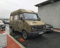 Old Polish olive green military ambulance Lublin parked