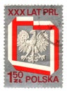 Old polish stamp with eagle