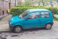 Classic Polish small car Fiat Cinquecento 600 blue compact parked