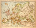 Old political Map of Europe Royalty Free Stock Photo