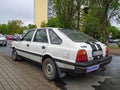 Old classic vintage veteran hatchback car Polonez FSO 1.6 front left side rear view Royalty Free Stock Photo