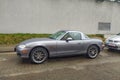 Old elegant popular small coupe car Mazda MX-5 version parked