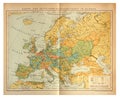 Old population Map of Europe Royalty Free Stock Photo