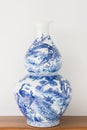 Old porcelain vase blue and white Royalty Free Stock Photo