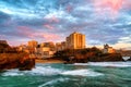 Old Port of Biarritz, France, in dramatic sunset light Royalty Free Stock Photo