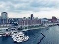 The old port views from Montreal Clock Tower Royalty Free Stock Photo