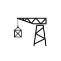 Old Port crane silhouette icon Royalty Free Stock Photo