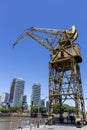 Old port cranes in the financial district of Puerto Madero in Buenos Aires, Argentina Royalty Free Stock Photo