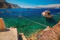 Old Port of Fira, main town Santorini, Greece Royalty Free Stock Photo