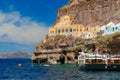 Old Port of Fira, main town Santorini, Greece Royalty Free Stock Photo