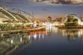 Old Port, Genoa at night with reflections Royalty Free Stock Photo