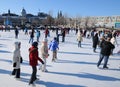 Old port ice ring artificial surface of ice,