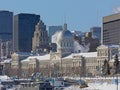 Old port of Montreal, covered in snow Royalty Free Stock Photo