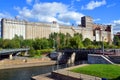 Old port of Montreal grain elevators Royalty Free Stock Photo