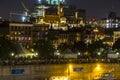 Old Port in Montreal at night on Canada Day Royalty Free Stock Photo