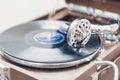 Old portable gramophone Royalty Free Stock Photo