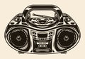 Old portable music boombox template