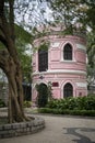 Old portuguese colonial architecture building in macau park garden china