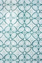 Old portuguese tiles with pattern in white and green colors. Background. Portugal,