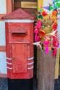 Old post box and old toy Royalty Free Stock Photo