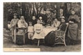 Old post card with L.N.Tolstoy's family portrait