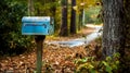 an old post office box in a park in a village, made with Generative AI